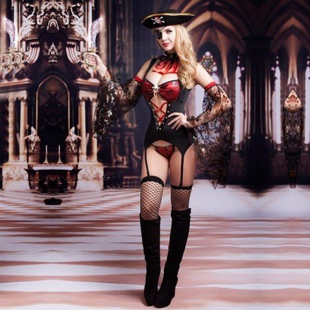 Caribbean Pirate Cosplay Costumes  Erotic Sexy Party Dress Fancy Pirate Cosplay Sexy Halloween Costu