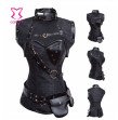 Red Black Punk Skull Pattern Gothic Clothing Sexy Corsets And Bustiers Steel Bone Steampunk Corset P