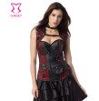 Red Black Punk Skull Pattern Gothic Clothing Sexy Corsets And Bustiers Steel Bone Steampunk Corset P