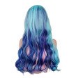 Crossdresser Long Wavy Mixed Blue Pink Purple Synthetic Hair Wigs