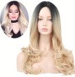 Fake long blond wig Long Synthetic Wigs Ombre Brown Blonde Middle Part Heat Resistant Wavy Wigs For Fake long blond wig Long Synthetic Wigs Ombre Brown Blonde Middle Part Heat Resistant Wavy Wigs For