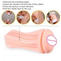2017 New Sex Products Male Masturbators White Sex Cup Adult Sex Toys For Men Vibrating Penis Massage Device Realistic Vagina