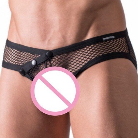 XL men net sexy men underwear transparent Black gay panties