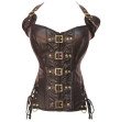 Women Leather Corset Sexy Bandage Steampunk Corset Overbust Lace Up Back Vest Dominatrix Dress Corse