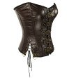 Women Leather Corset Sexy Bandage Steampunk Corset Overbust Lace Up Back Vest Dominatrix Dress Corse