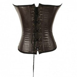 Women Leather Corset Sexy Bandage Steampunk Corset Overbust Lace Up Back Vest Dominatrix Dress Corselet Espartilhos for Ladi