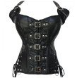 Women Leather Corset Sexy Bandage Steampunk Corset Overbust Lace Up Back Vest Dominatrix Dress Corse