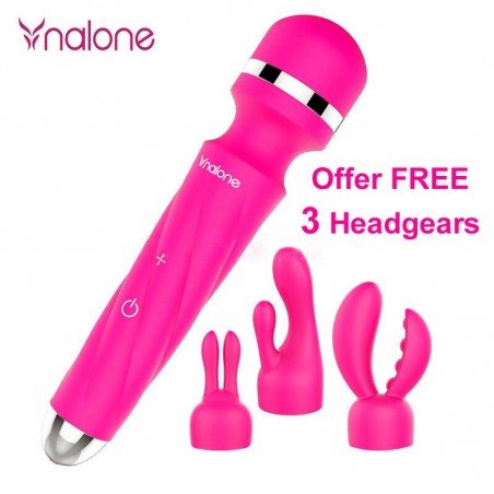 Nalone Rock Powerful Oral Clit Vibrator for Women USB Rechargeable AV Magic Wand Vibrator Massager A