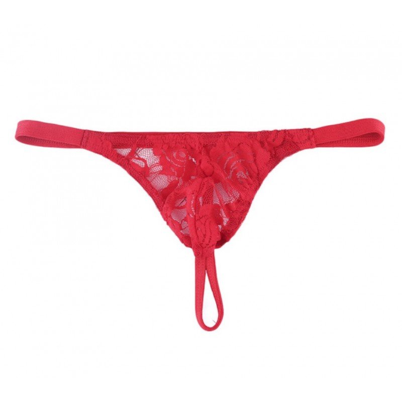 Sexy Mens Lace See Through Peni Sheath Briefs Underwear 2Pcs Mens Sexy Red Thong Underpants Lace Pouch Fetish ролевые игры