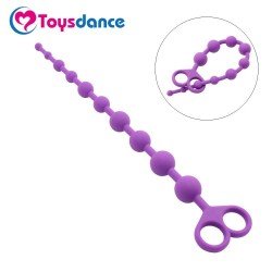 Toysdance Anal Sex Toys For Women Purple 100% Silicone Anal Beads Flexable 13'' Long Anal Balls Adult Sex Products Butt Plug