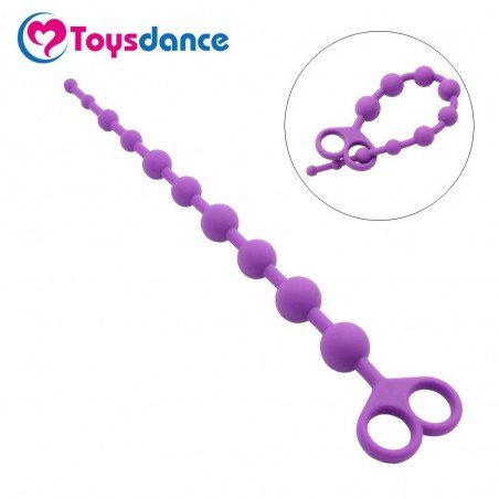 Toysdance Anal Sex Toys For Women Purple 100% Silicone Anal Beads Flexable 13'' Long Anal Balls Adult Sex Products Butt Plug