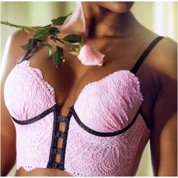 Ellolace Lingerie Sexy Women's  Push up Bralette and Thong