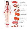 7Pcs Leather Sex Bondage Kit SM Slave Passion Fetish Bed Restraints Bdsm Handcuffs Gag Whip Collar A 7Pcs Leather Sex Bondage Kit SM Slave Passion Fetish Bed Restraints Bdsm Handcuffs Gag Whip Collar A