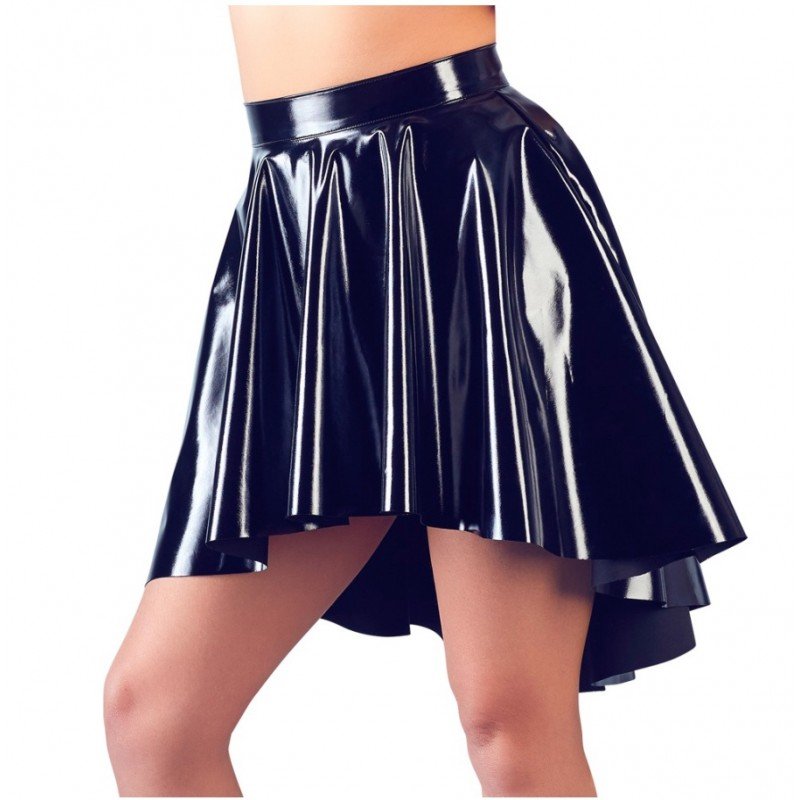 PVC Black Vinyl Asymmetrical Rock Skirt PVC Black Vinyl Asymmetrical Rock Skirt