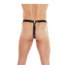 Genuine real leather studded brief.