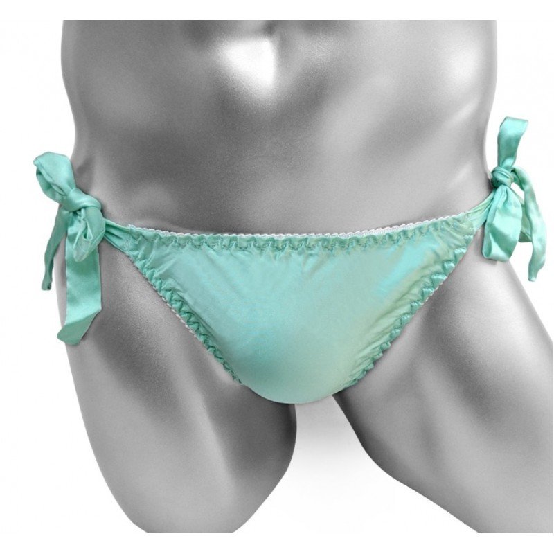 Sissy Panties Men Shiny Gay Underwear Silk Lace Up Satin Briefs Lingerie Hot Sexy Male