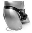 Sexy Studded Leather Mens Thong with Cock Open Penis Pouch Chains T-Back Gay Underwear Erotic Fetish Lingerie Adjust