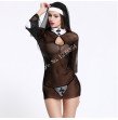 Sexy costumes women cosplay nuns Uniform sexy lingerie transparent Halloween cosplay costume sexy underwear set sex product slip