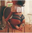 Women's Sexy Cage Back Panties Lace Mesh Perspective Wave Shape Bow Underwear Ladies Women's Sexy Cage Back Panties Lace Mesh Perspective Wave Shape Bow Underwear Ladies