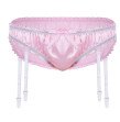 Mens Sexy Lingerie Sissy Shiny Satin Frilly Panties Suspender panties Mens Sexy Lingerie Sissy Shiny Satin Frilly Panties Suspender panties