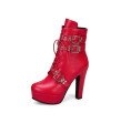 Crossdressing and transvestite Fashion Ankle Boots Women PU Leather Short Boots Sexy Extreme High Heels Platform Shoes