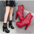 Fashion Ankle Boots Women PU Leather Short Boots Sexy Extreme High Heels Platform Shoes