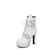Fashion Ankle Boots Women PU Leather Short Boots Sexy Extreme High Heels Platform Shoes