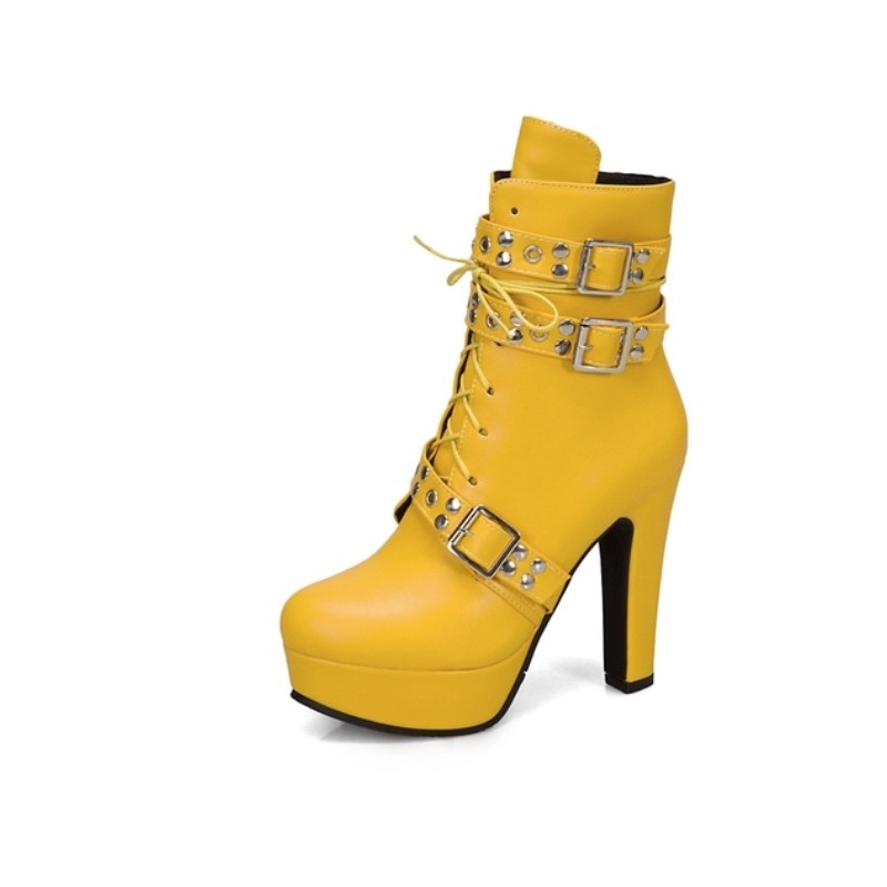 Fashion Ankle Boots Women Pu Leather Short Boots Sexy Extreme High Heels Platform Shoes Colour
