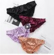 Satin Panties For Women Low-Waist Ruffle Milk Silk Sexy Underwear Comfortable Bikini Briefs Elastic Ladies Underpants Lingerie