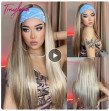 Long Straight Headband Synthetic Wig Light Blonde Women's Headband Wigs Fake Hair for Men Women Crossdressers and transexuals Long Straight Headband Synthetic Wig Light Blonde Women's Headband Wigs Fake Hair for Men Women Crossdressers and transexuals