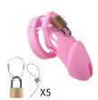 Silicone Chastity Cage Male Cock Lock With 5 Sizes Penis Ring Chastity Belt Sextoys For Men