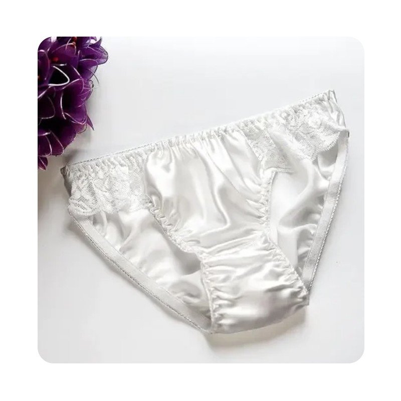100% mulberry silk silk briefs, women's briefs, breathable, sweat-wicking, exquisite lace edges