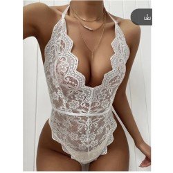 Women's Sexy Lingerie Lace Floral Nightwear Bodysuits Ladies Sleepwear Strap Lace Up Teddies Babydoll Underwear Fashion Jump