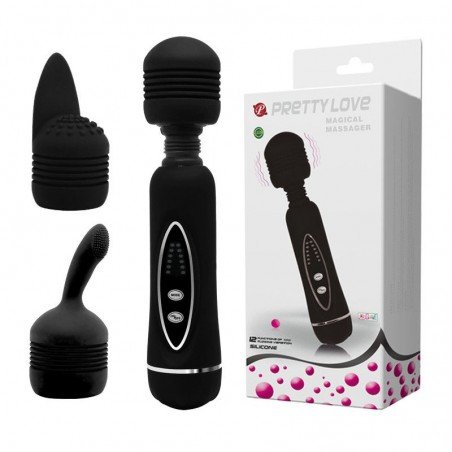 Pretty Love Erotic Sex Toys Silicone 12 Speed Powerful Vibrator Wand Body Massager Include 2 Caps Adult Sex Products For Wom