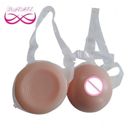 Round Shape 1600gPair False Silicone Breast Form Artificial Boob Enhancer False Tit For Transgender