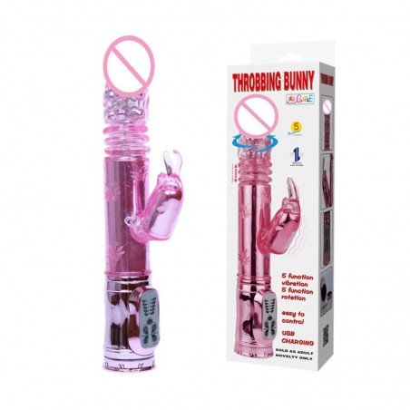 BAILE Dual Motors Rabbit Vibrators USB Rechargeable AV Rotation Beads Massager Stretch Thrusting Penis Sex Toys For Woman