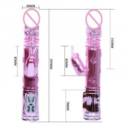 BAILE Dual Motors Rabbit Vibrators USB Rechargeable AV Rotation Beads Massager Stretch Thrusting Penis Sex Toys For Woman