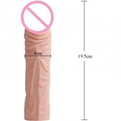 Toysdance Super Flexible Penis Sleeve For Men Adult Sex Toy Reusable Condom Increase Length And Thickness Realistic Cock Rin