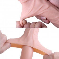 Toysdance Super Flexible Penis Sleeve For Men Adult Sex Toy Reusable Condom Increase Length And Thickness Realistic Cock Rin
