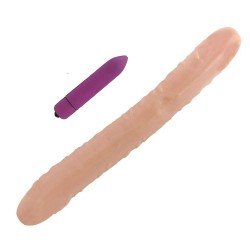 YEMA 2PCS/SET Mini Bullet Vibrator High Frequency Long Dildo Double Dong Realistic Feel Sex Toys for Women Adult Lesbian