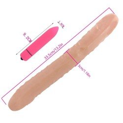 YEMA 2PCS/SET Mini Bullet Vibrator High Frequency Long Dildo Double Dong Realistic Feel Sex Toys for Women Adult Lesbian