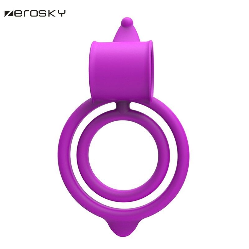 Zerosky Silicon Vibrating Cock Ring Penis Ring Vibrator Cockring Sex