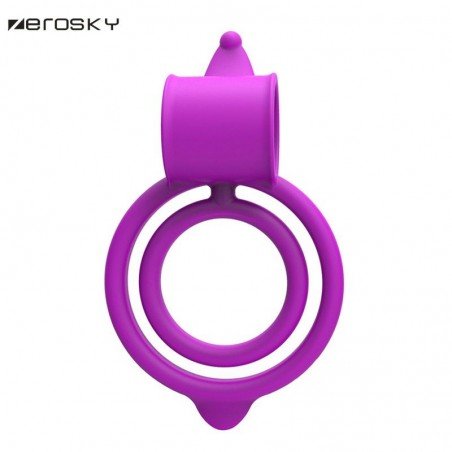 Zerosky Silicon Vibrating Cock Ring Penis ring vibratorCockringSex toys for menAdult Toy Dual