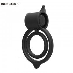 Zerosky Silicon Vibrating Cock Ring,Penis ring vibrator,Cockring,Sex toys for men,Adult Toy, Dual Ring Jelly Vibrating Cock