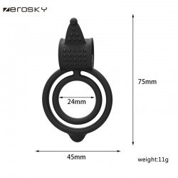 Zerosky Silicon Vibrating Cock Ring,Penis ring vibrator,Cockring,Sex toys for men,Adult Toy, Dual Ring Jelly Vibrating Cock