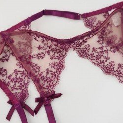KLV Women sexy Half Cup Bra See-through Open Crotch Briefs Panty Underwear Suit Lingerie bralette lace bra Garters set strin