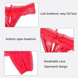 iMucci Women Lace Open Back Crotch Sexy Panties Crotchless Sexy Panties Briefs Underwear G String