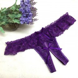 iMucci Women Lace Open Back Crotch Sexy Panties Crotchless Sexy Panties Briefs Underwear G String