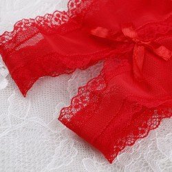 2017 New Women Sexy Lace Hollow G-String Open Crotch Thongs Sexy Costume Women Erotic Lingerie Lace Crotchless Underwear Red