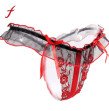 New Product Sexy Women  Open Crotch Thongs Black Red Lace G-string T-back Panties Lingerie Underwear